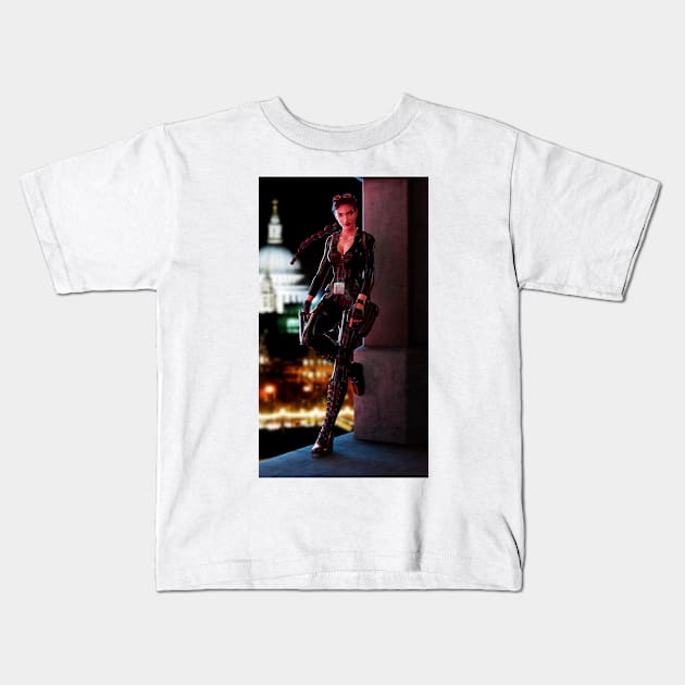 Lara Croft - Tomb Raider III London portrait Kids T-Shirt by James-Cr